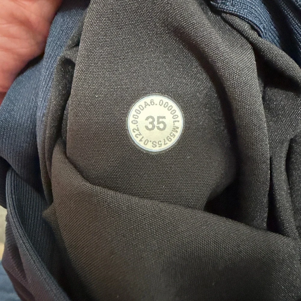 Lululemon Commission Pant Slim Navy Blue Warpstreme Golf Chino Mens 35x31